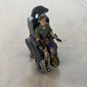 Vintage Female Pilot Action Figure with Mechanical Flight Chair Camo Military